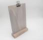 Preview: A5 Display / Halter / Klemmbrett aus hellem Holz, grau gebeizt und lackiert