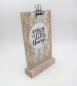 Preview: A5 Display / Halter / Klemmbrett aus hellem Holz, grau gebeizt und lackiert