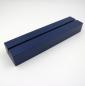 Preview: Kartenhalter Buche blau lackiert, 21 cm lang, mit breiter Nut