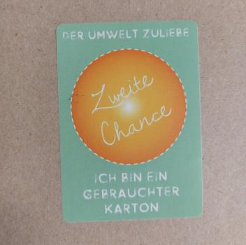 Aufkleber " Zweite Chance", türkis / orange, 100 Stück