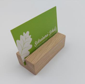 Preview: Kartenhalter Eiche natur, 8 cm lang