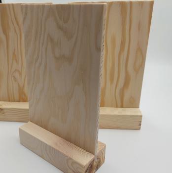 3 Stück A6 Display / Halter aus Weichholz ( Kiefer / Lärche ), natur, für Postkartenformat, B-Ware