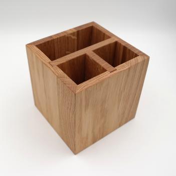 Box aus Eichenholz, geölt, für Besteck und Servietten