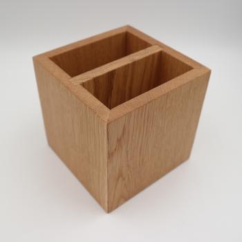 Box aus Eichenholz, geölt, für Besteck und Servietten