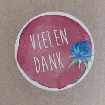 Aufkleber " Vielen Dank ", pink, 100 Stück