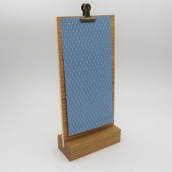 DIN Lang Display / Halter / Klemmbrett aus Eichenholz, geölt, herausnehmbar - B-Ware