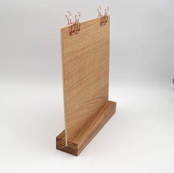 Preview: 21 x 21 cm Display / Halter aus Eichenholz, geölt