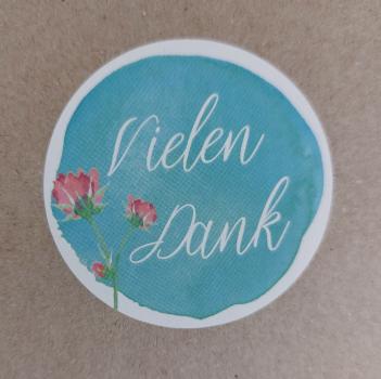 Aufkleber " Vielen Dank ", türkis, 100 Stück