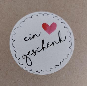 Aufkleber " ein geschenk", mit Herz, 100 Stück