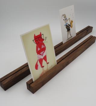 2 Stück Kartenhalter Nussbaum 40 / 55 cm, rustikal