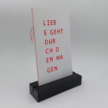Kartenhalter Buche schwarz lackiert, 15 cm lang, mit breiter Nut
