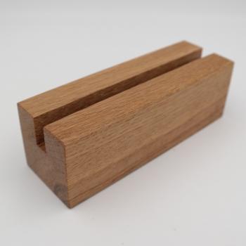 Kartenhalter Eiche geölt, 12 cm, breite Nut