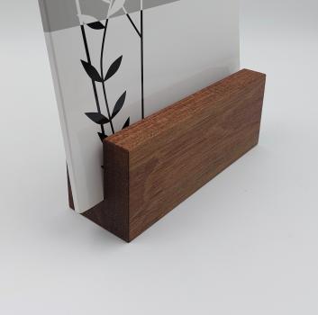 Kartenhalter Nussbaum geölt, 15 cm, breite Nut