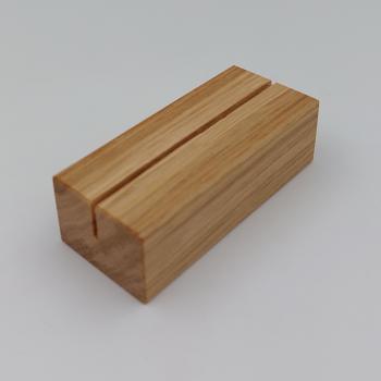 Kartenhalter Eiche, 8 cm, schmale Nut