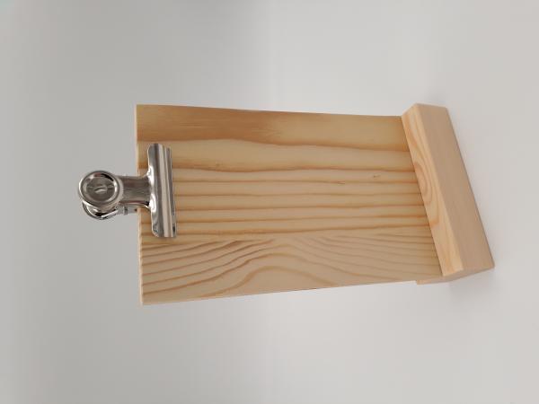 3 Stück A6 Display / Halter aus Weichholz ( Kiefer / Lärche ), natur, für Postkartenformat, B-Ware
