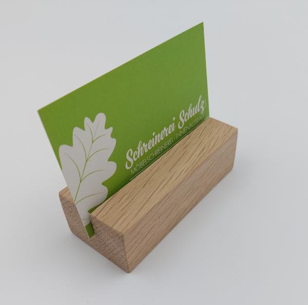 Kartenhalter Eiche natur, 8 cm lang