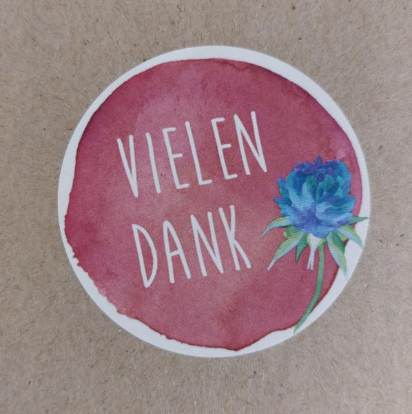 Aufkleber " Vielen Dank ", pink, 100 Stück