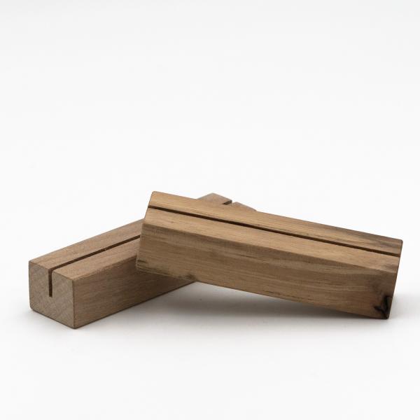 Kartenhalter Nussbaum 9 cm, natur, B-Ware