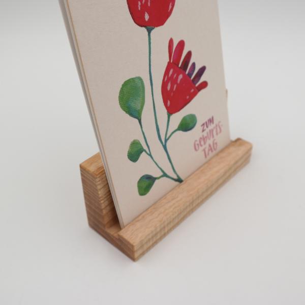 Visitenkartenhalter Esche geölt, 12 cm lang