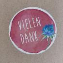 Aufkleber " Vielen Dank ", pink, 100 Stück