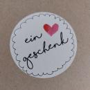 Aufkleber " ein geschenk", mit Herz, 100 Stück